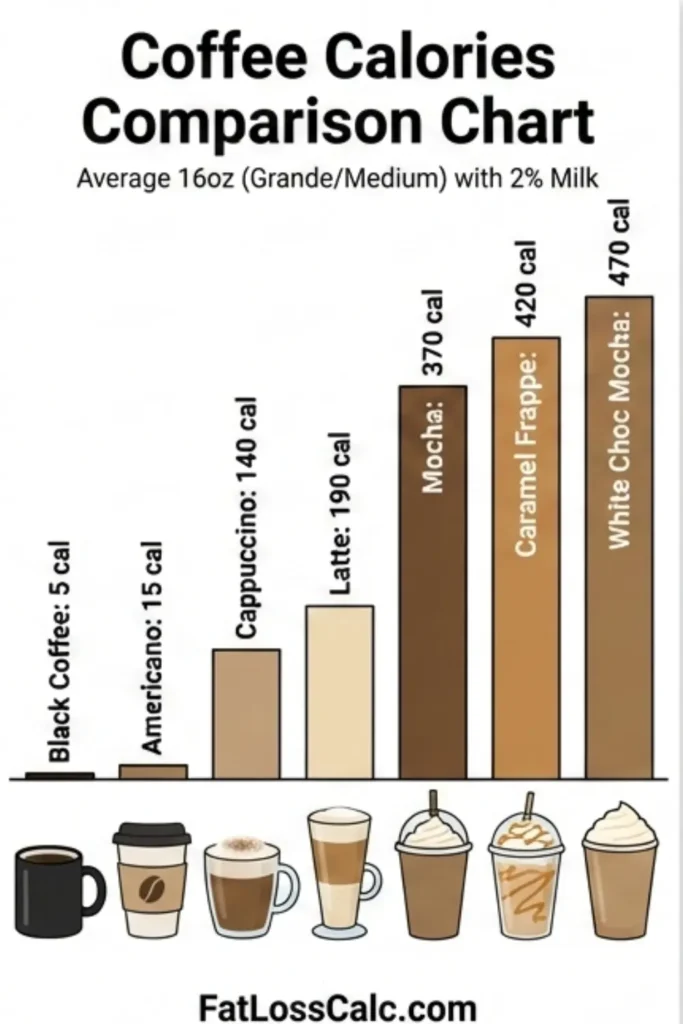Coffee Calories Comparison Chart